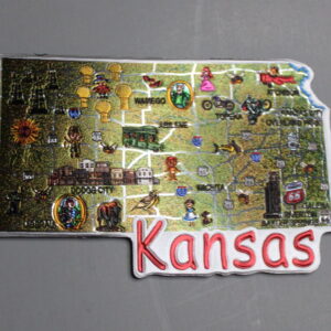 Route 66 Shiny Magnet State Map- Kansas